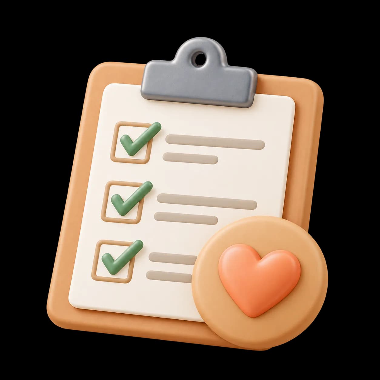 Checklist with heart