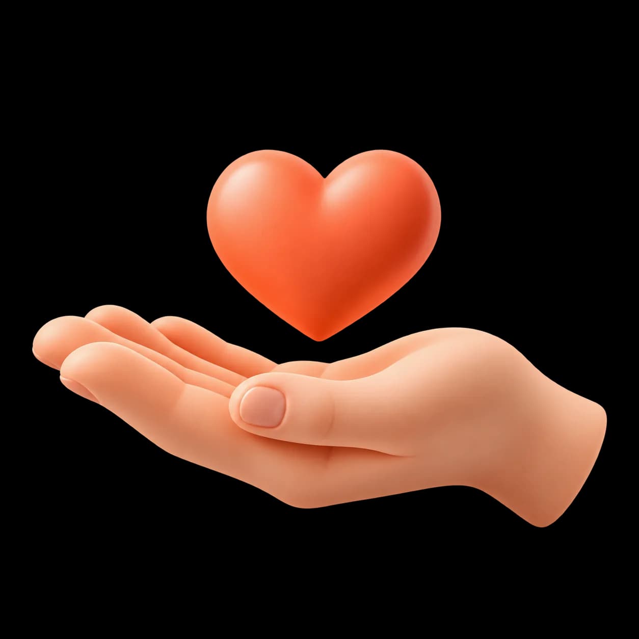 Open hand holding a warm heart