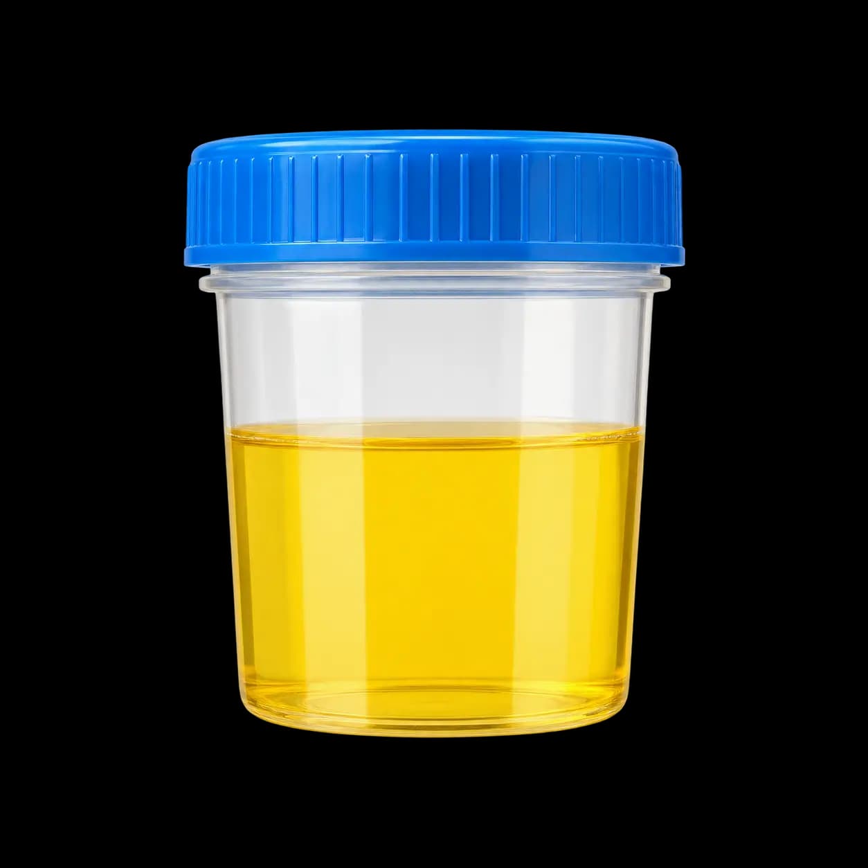 Veterinary specimen cup representing repeat diagnostic monitoring