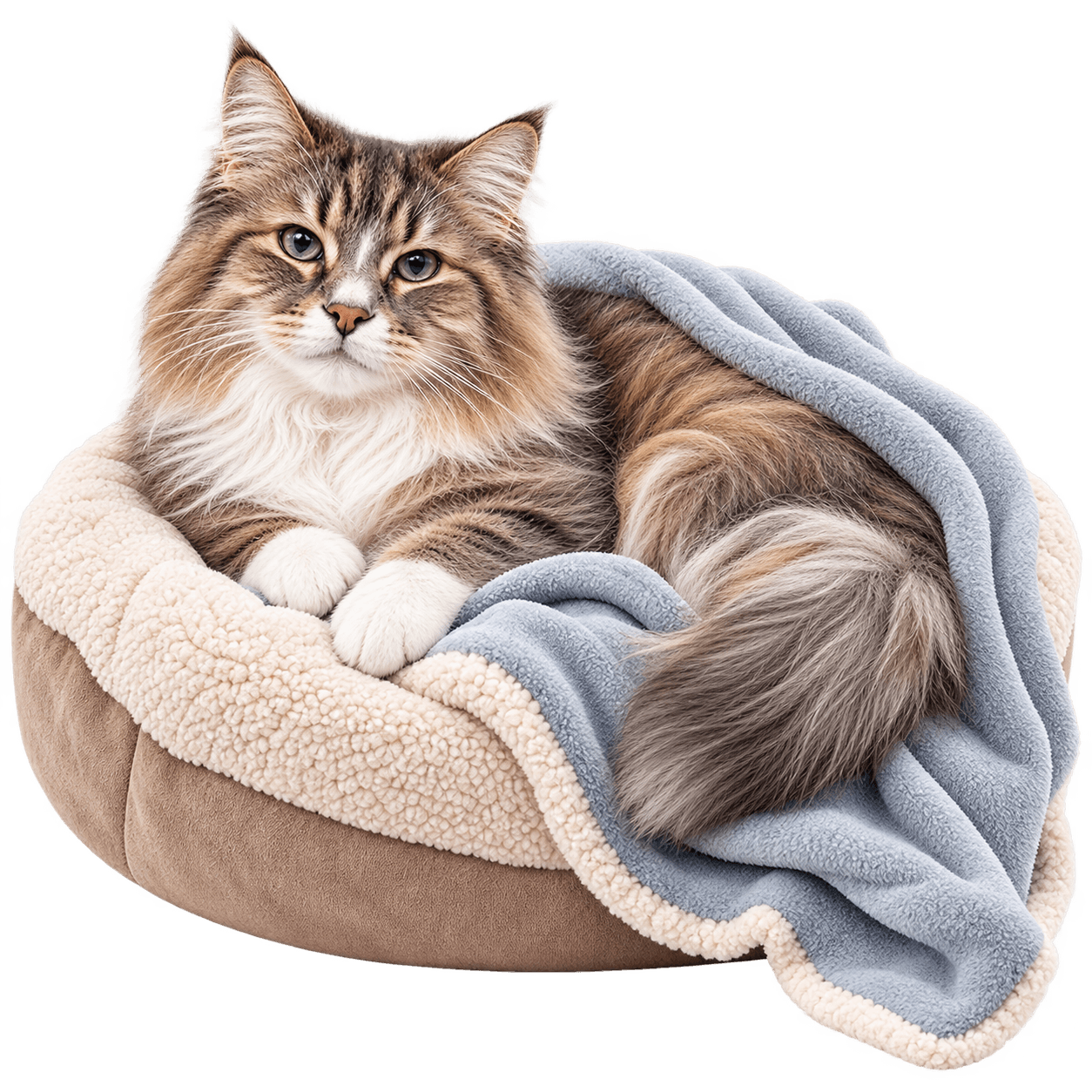 Cat resting comfortably during supportive care at home